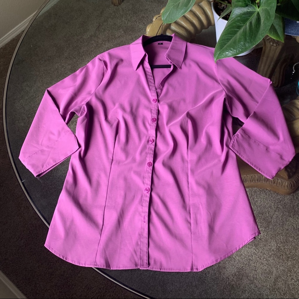 ICO Button Up Work Blouse - Picture 2 of 2